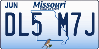 MO license plate DL5M7J