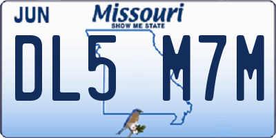 MO license plate DL5M7M
