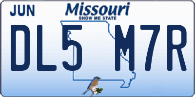 MO license plate DL5M7R