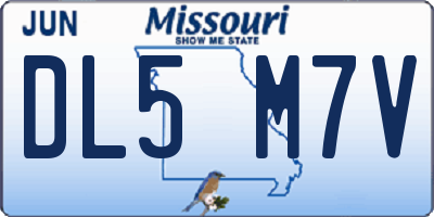 MO license plate DL5M7V