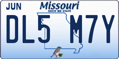 MO license plate DL5M7Y