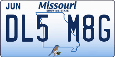 MO license plate DL5M8G