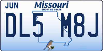MO license plate DL5M8J