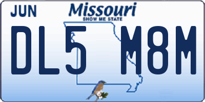 MO license plate DL5M8M