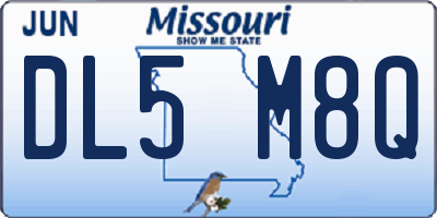 MO license plate DL5M8Q
