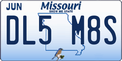 MO license plate DL5M8S