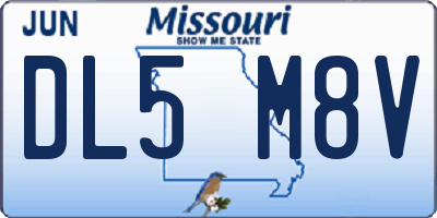 MO license plate DL5M8V