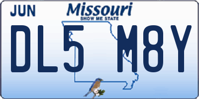 MO license plate DL5M8Y