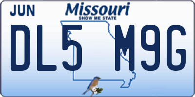 MO license plate DL5M9G