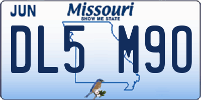 MO license plate DL5M9O