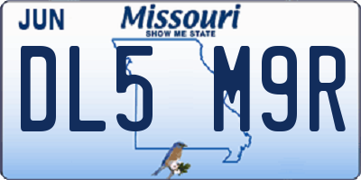 MO license plate DL5M9R
