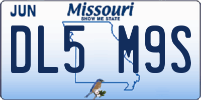MO license plate DL5M9S