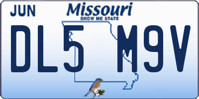 MO license plate DL5M9V
