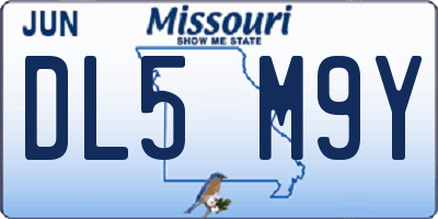 MO license plate DL5M9Y