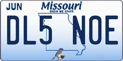MO license plate DL5N0E