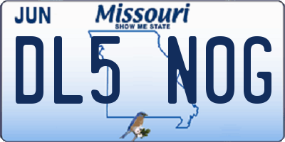 MO license plate DL5N0G