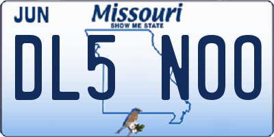 MO license plate DL5N0O