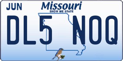 MO license plate DL5N0Q
