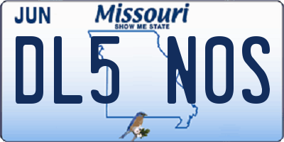 MO license plate DL5N0S