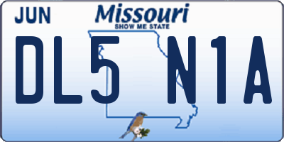 MO license plate DL5N1A