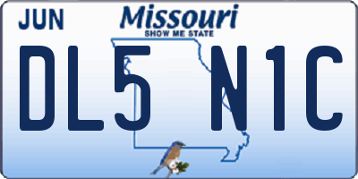 MO license plate DL5N1C
