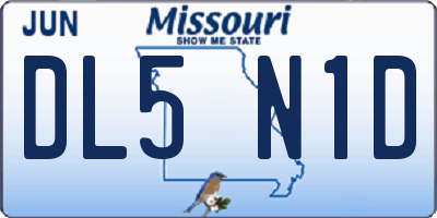 MO license plate DL5N1D