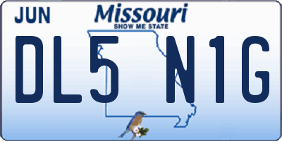 MO license plate DL5N1G