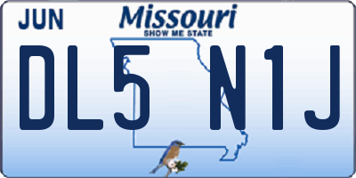 MO license plate DL5N1J