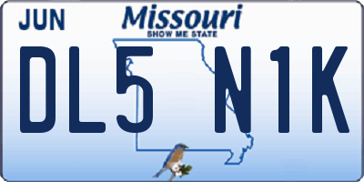 MO license plate DL5N1K