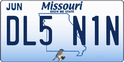 MO license plate DL5N1N