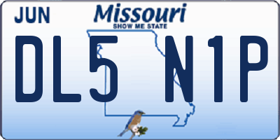 MO license plate DL5N1P