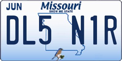 MO license plate DL5N1R