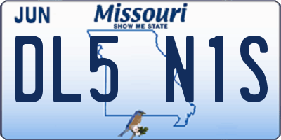 MO license plate DL5N1S