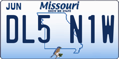 MO license plate DL5N1W