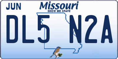 MO license plate DL5N2A
