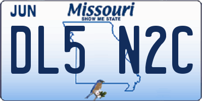 MO license plate DL5N2C