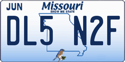 MO license plate DL5N2F