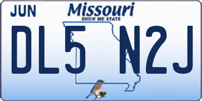 MO license plate DL5N2J