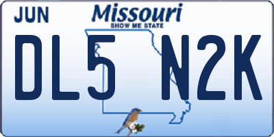MO license plate DL5N2K