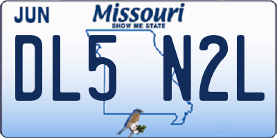 MO license plate DL5N2L