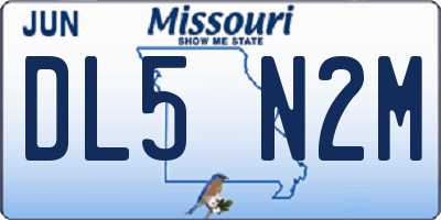 MO license plate DL5N2M