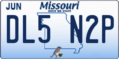 MO license plate DL5N2P