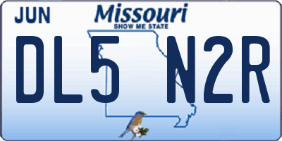 MO license plate DL5N2R