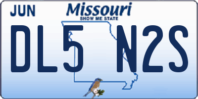 MO license plate DL5N2S