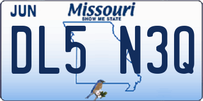 MO license plate DL5N3Q