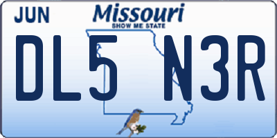 MO license plate DL5N3R