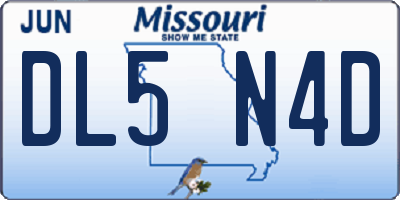 MO license plate DL5N4D