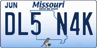 MO license plate DL5N4K