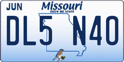 MO license plate DL5N4O