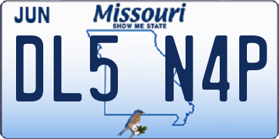 MO license plate DL5N4P